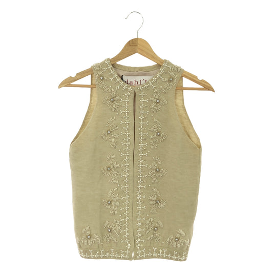 【신품】 dahl'ia / 달리아 | KNIT BEADS VEST 비즈 엠브로이드 니트 베스트 | F | 아이보리 | 여성