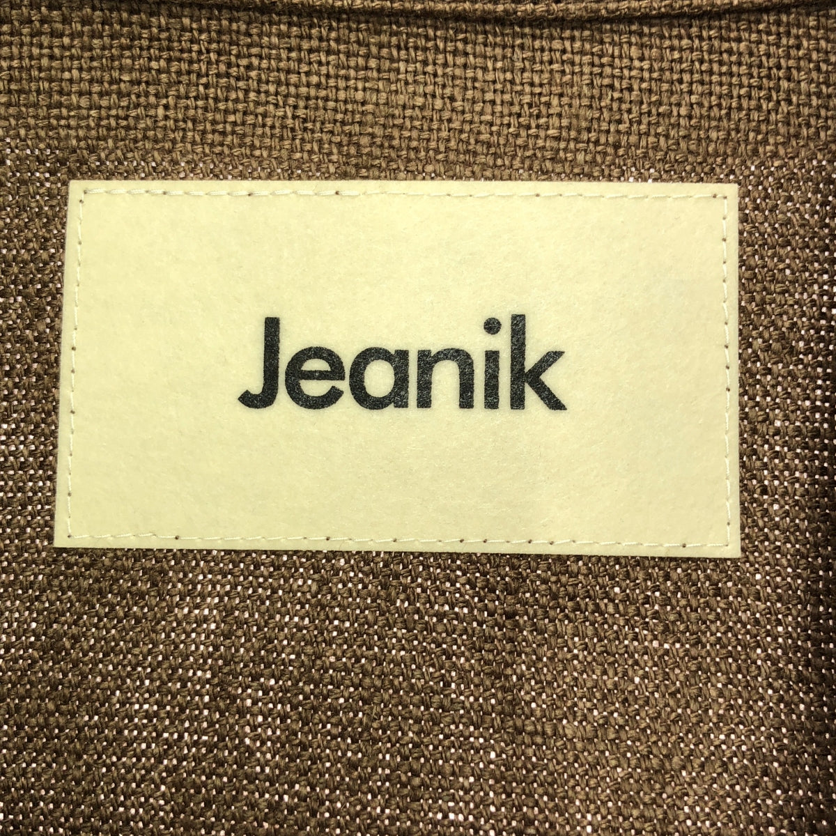 Jeanik / ジーニック | リネン ステンカラー ハーフコート | M | ブラウン | メンズ