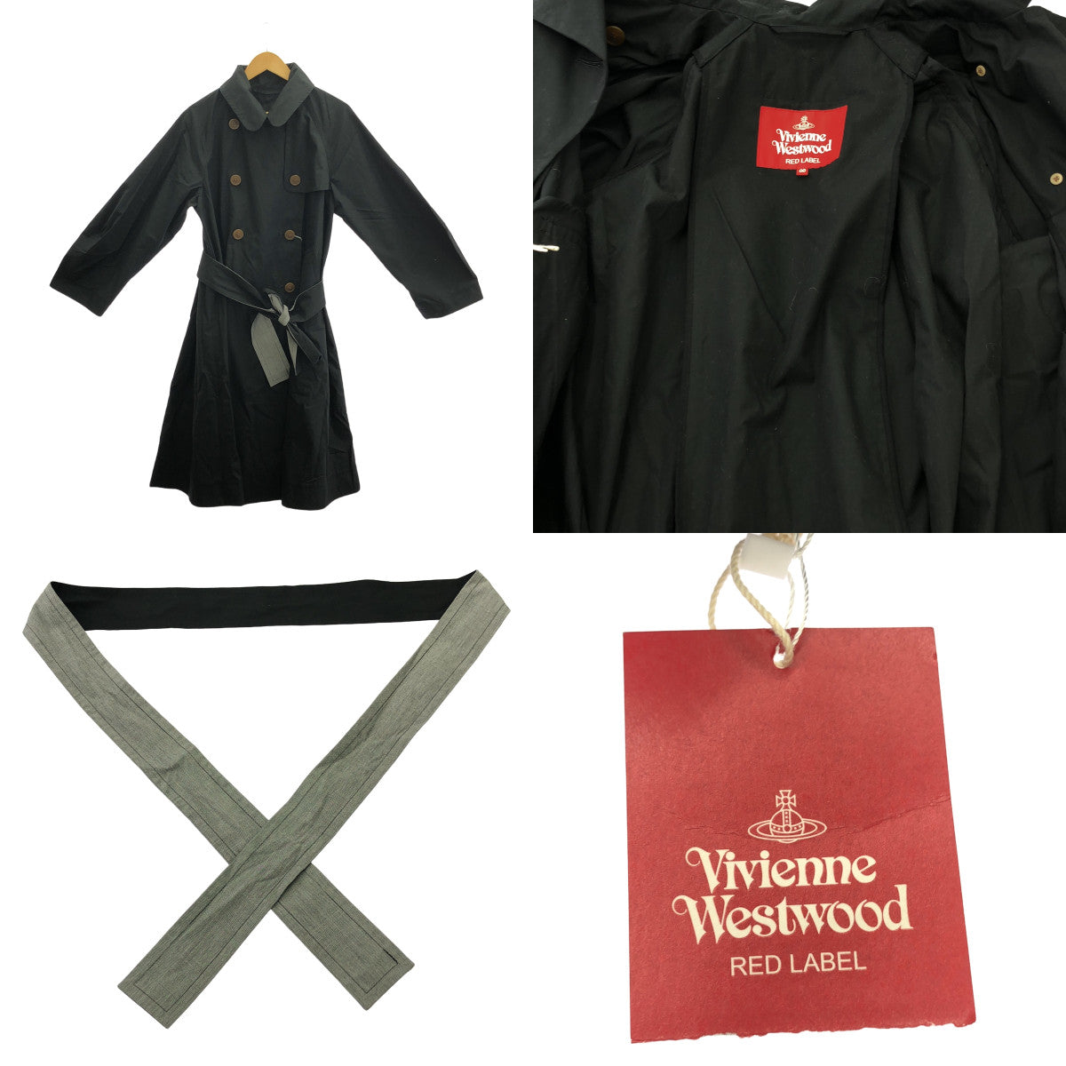 [狀況良好] VIVIENNE WESTWOOD RED LABEL |繫腰帶雙層大衣 | 00 |黑色 |女性的