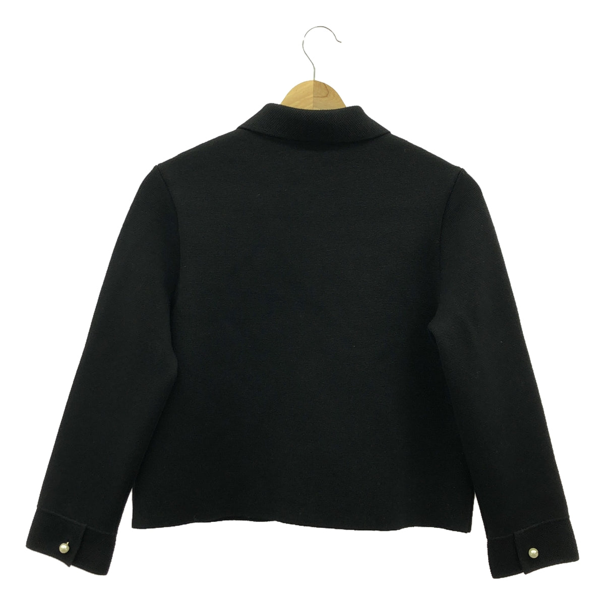 [Good Condition] Christian Dior | Logo Pearl Button Single Knit Jacket | Size 36 | Black | Women's