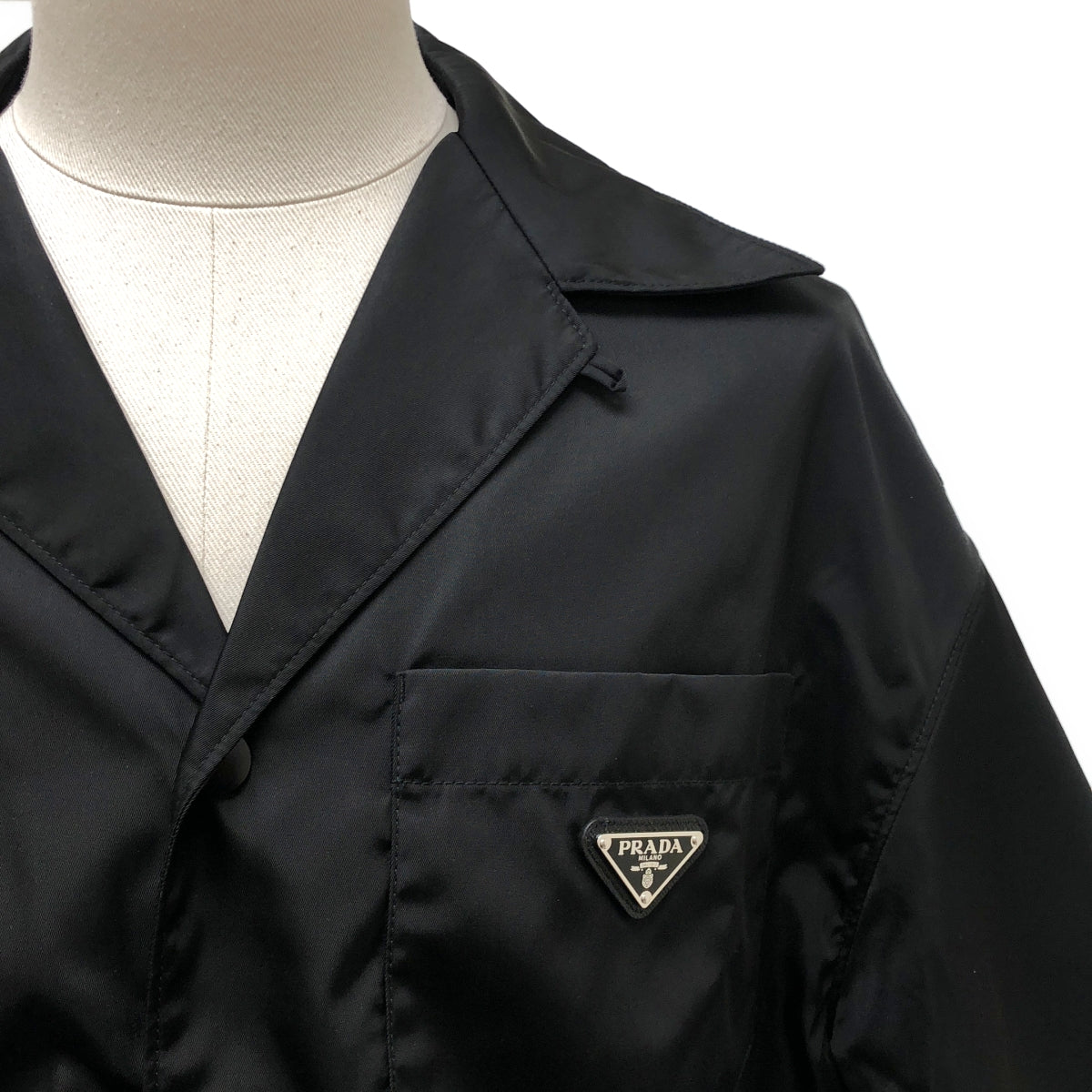 PRADA / プラダ | Re-nylon / トライアングルプレートロゴ オーバーシルエット オープンカラーシャツ | S | メンズ