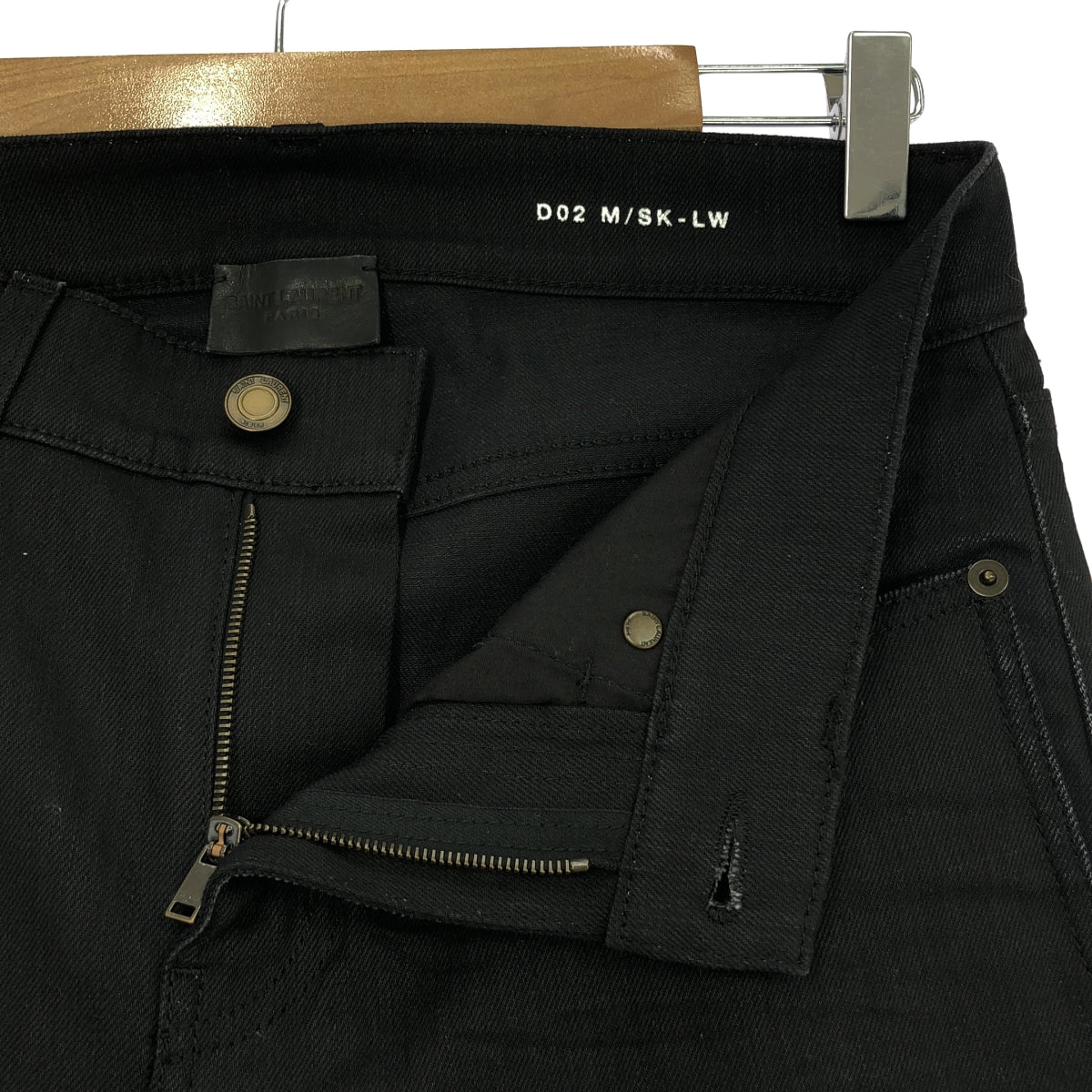 SAINT LAURENT PARIS / サンローランパリ | D02 M/SL-LW ストレッチ スキニー ブラックデニムパンツ | 29 | ブラック | メンズ