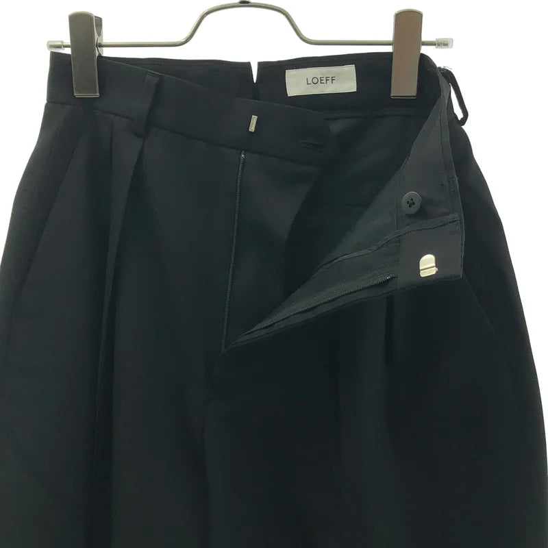 LOEFF / ロエフ | ウール ギャバ バギー トラウザー パンツ | 00 | レディース