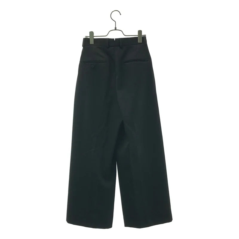 【美品】  LOEFF / ロエフ | ウール ギャバ バギー トラウザー パンツ | 00 | ブラック | レディース