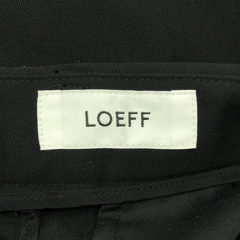 【美品】  LOEFF / ロエフ | ウール ギャバ バギー トラウザー パンツ | 00 | ブラック | レディース