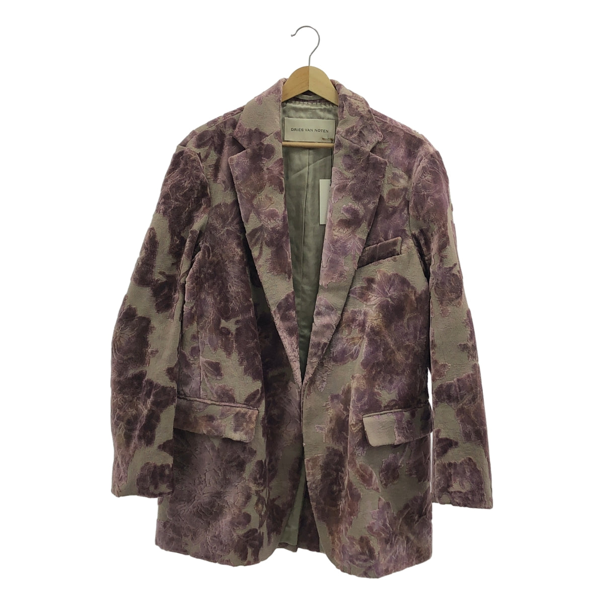 DRIES VAN NOTEN | 2023 秋冬 | BLURS 7129 WWJACKET 植物印花超大無扣外套 | XS | 女款