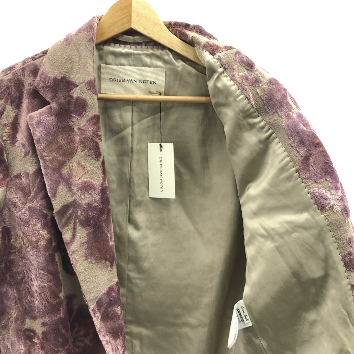 DRIES VAN NOTEN | 2023 秋冬 | BLURS 7129 WWJACKET 植物印花超大無扣外套 | XS | 女款