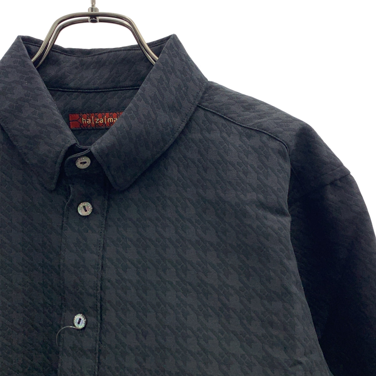 ha | za | ma / ハザマ | 総柄 ジャガード ロゴボタン シャツ ブラウス | L | メンズ