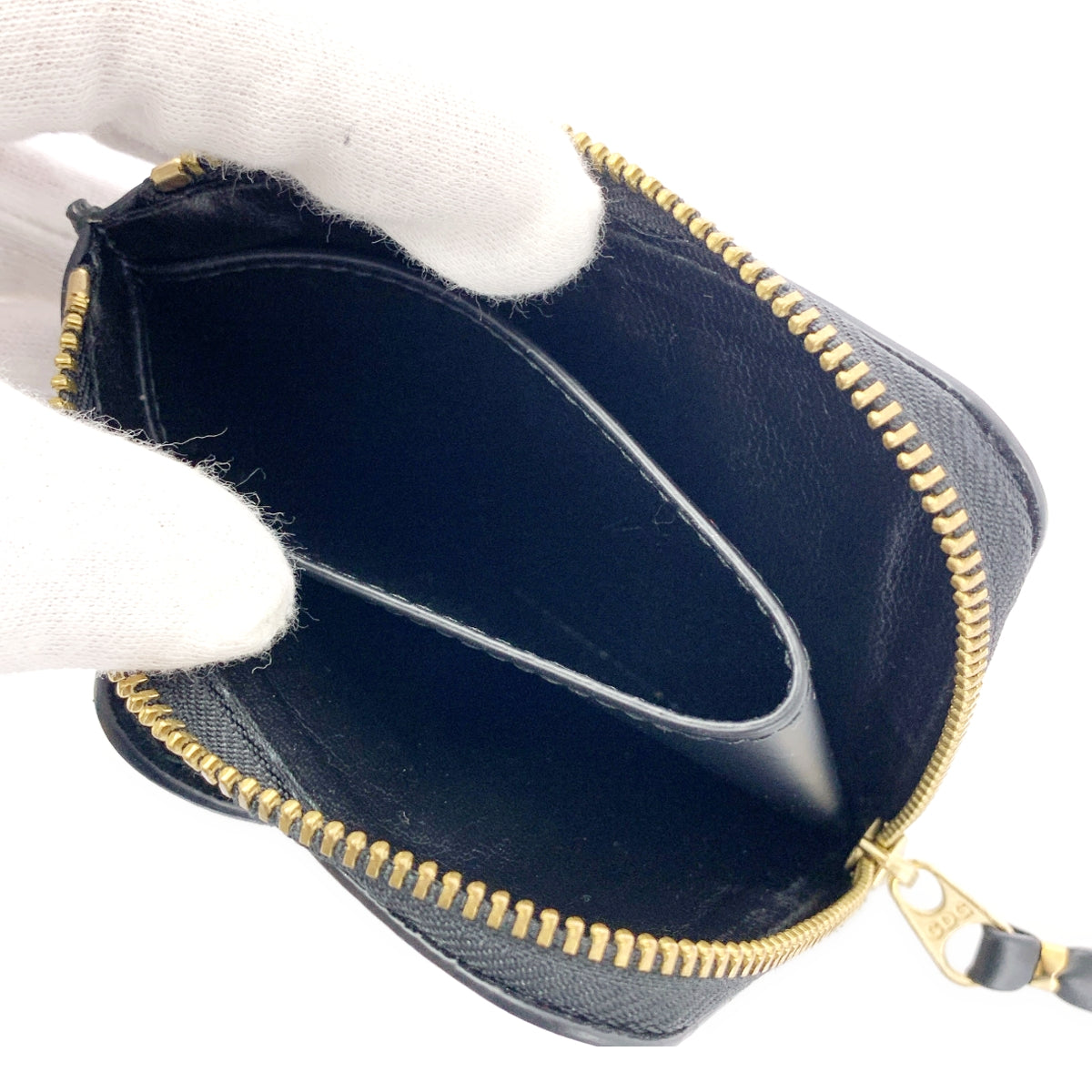 [新品] COMME des GARÇONS 大蝴蝶結 L 型拉鍊皮革皮夾 | 黑色 | 女款