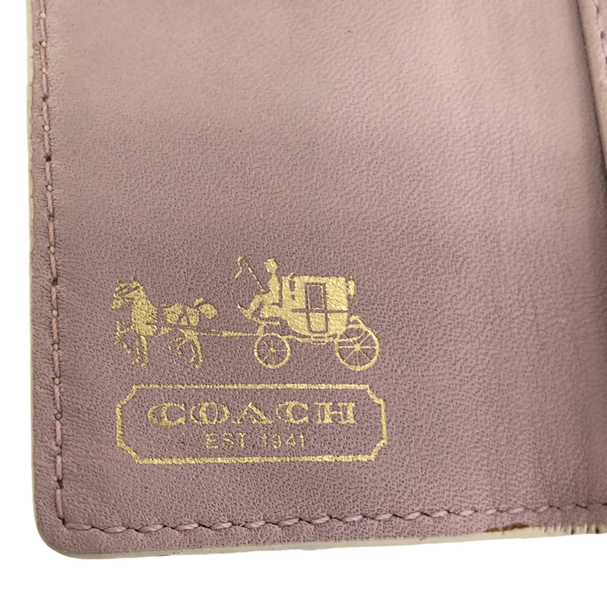 COACH / コーチ | レザー キーケース | オフホワイト/ピンク系