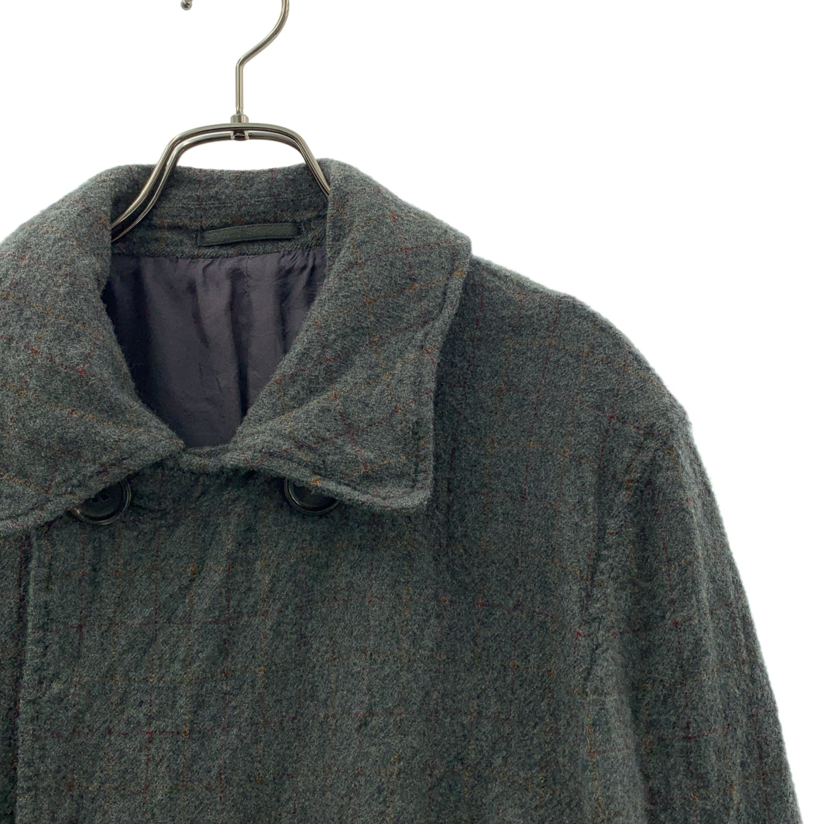 COMME des GARCONS HOMME / コムデギャルソンオム | 2003AW | ウール縮絨 チェック ピーコート | M | メンズ