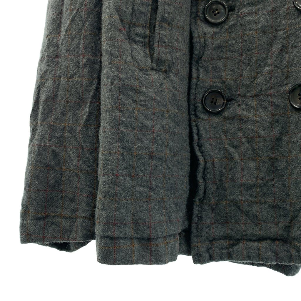 COMME des GARCONS HOMME / コムデギャルソンオム | 2003AW | ウール縮絨 チェック ピーコート | M | メンズ