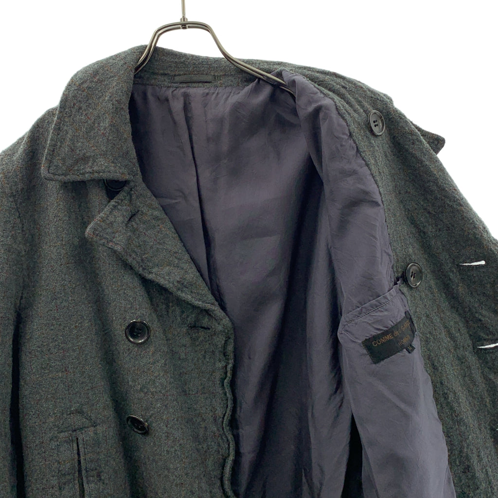 COMME des GARCONS HOMME / コムデギャルソンオム | 2003AW | ウール縮絨 チェック ピーコート | M | メンズ