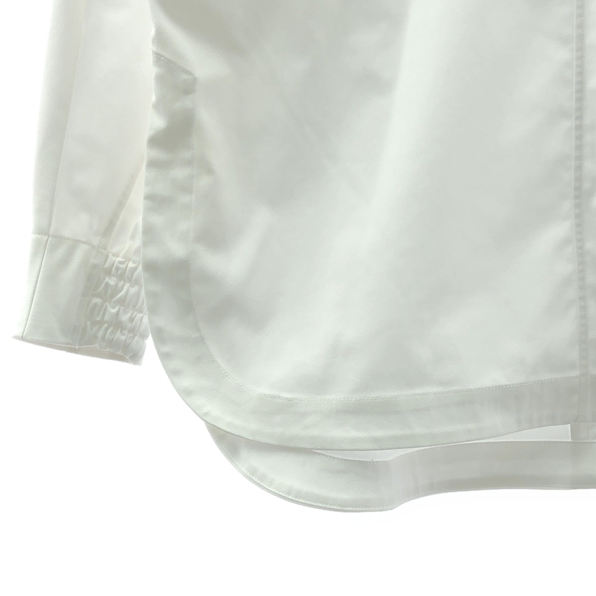 [狀況良好] HYKE | 2023AW | 塔絲蘭斜紋上衣 / 後拉鍊開衩襯衫 | 1 | 白色 | 女款