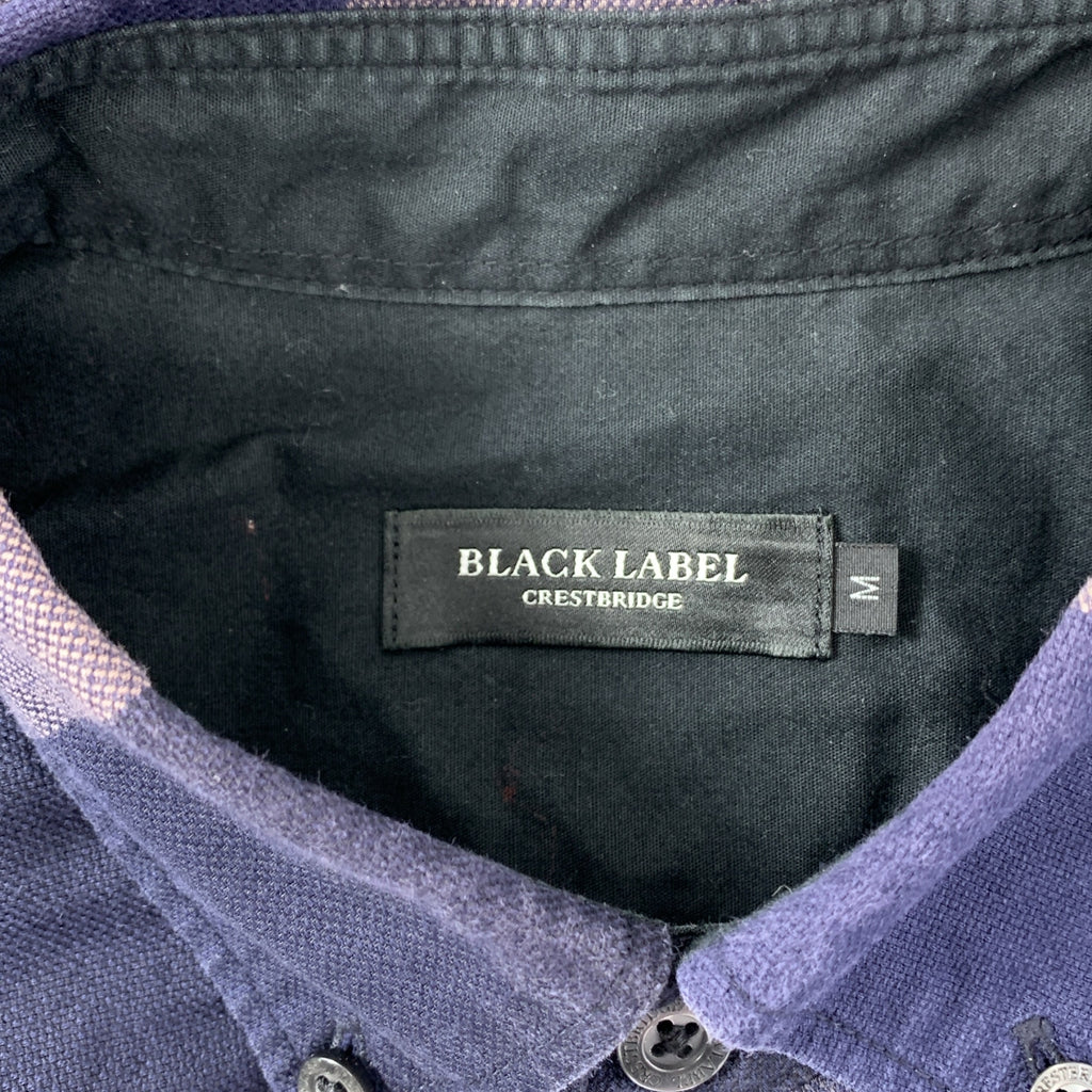 BLACK LABEL CRESTBRIDGE / 블랙 라벨 크레스트 브릿지 | 코튼 체크 버튼 다운 셔츠 | M | 블랙 / 네이비 | 남성