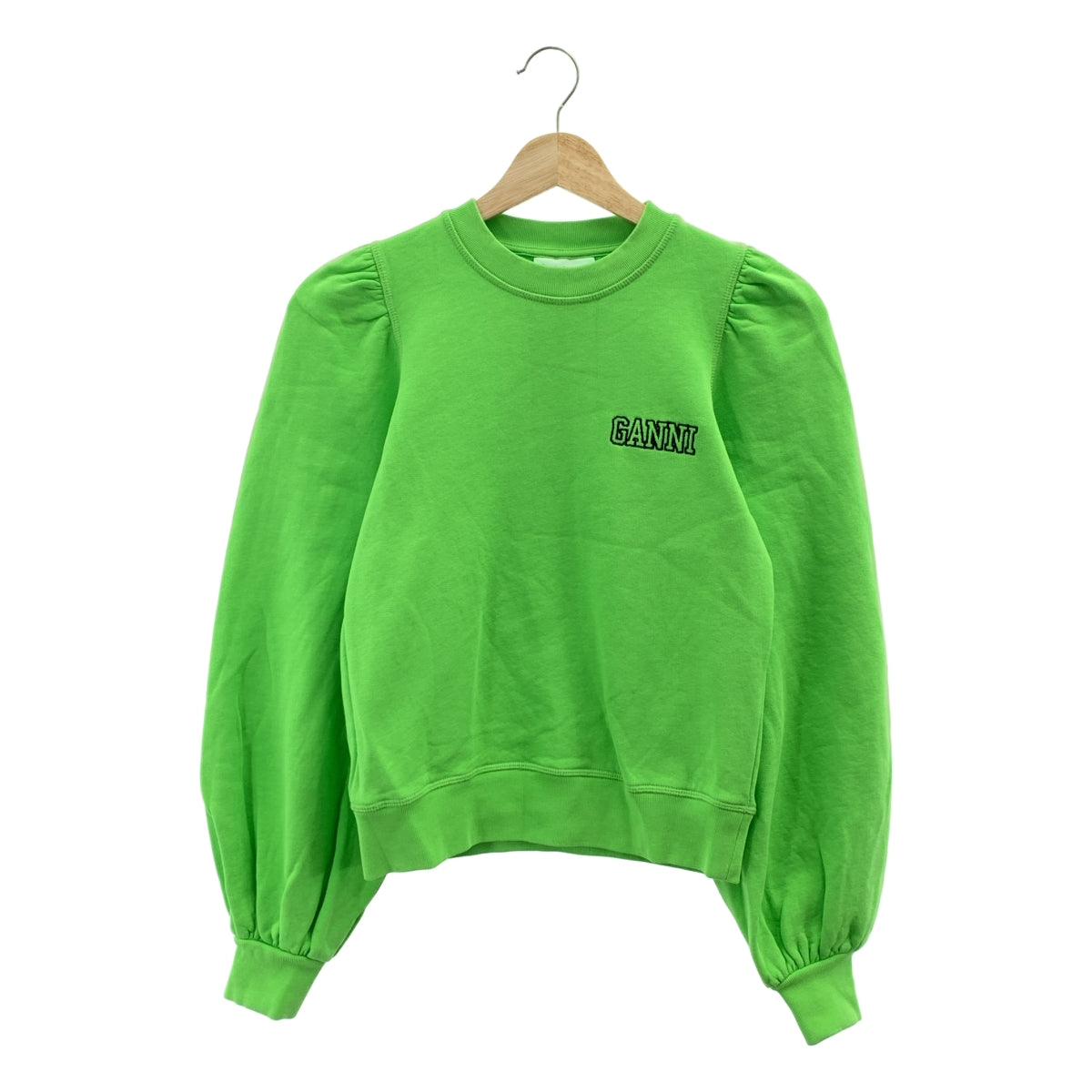 Ganni 女士綠色 Logo 套頭衛衣 (XS)