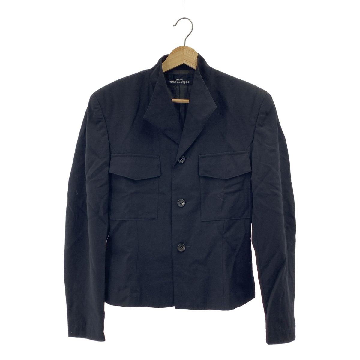 tricot COMME des GARCONS / トリココムデギャルソン | バックアジャスター ダブルフラップポケット シングルジャケット | ブラック | レディース