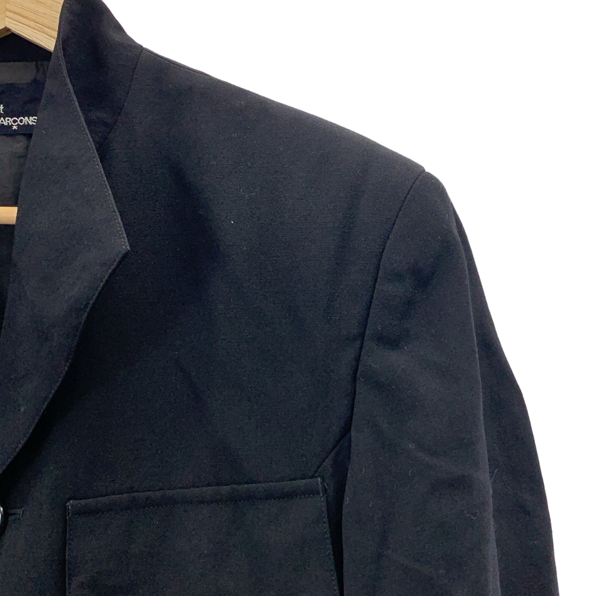 tricot COMME des GARÇONS | 背部調整雙翻蓋口袋單排扣外套 | 黑色 | 女款