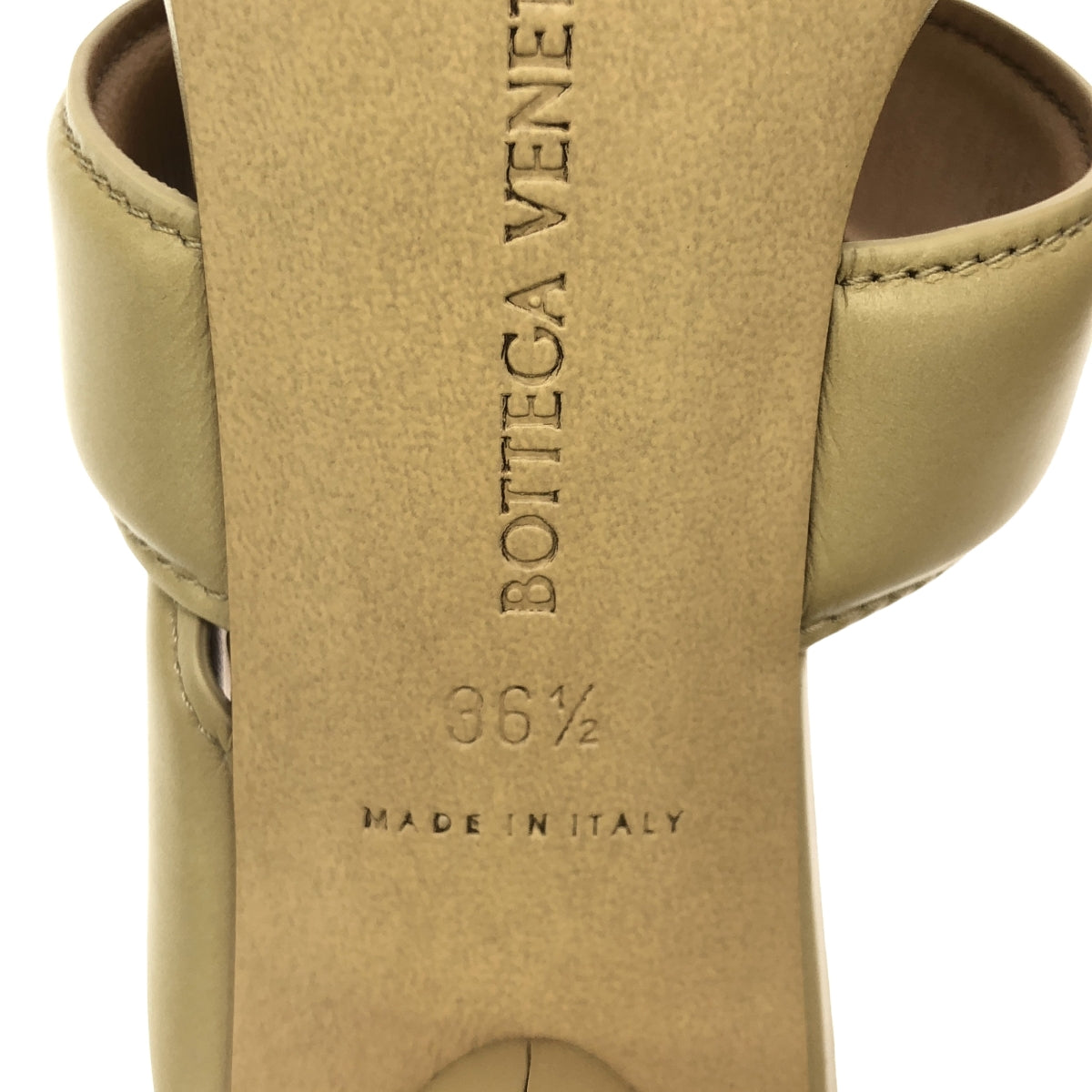 【美品】  BOTTEGA VENETA / ボッテガヴェネタ | LEATHER SANDAL / レザー ミュール サンダル | 36 1/2 | ベージュ | レディース