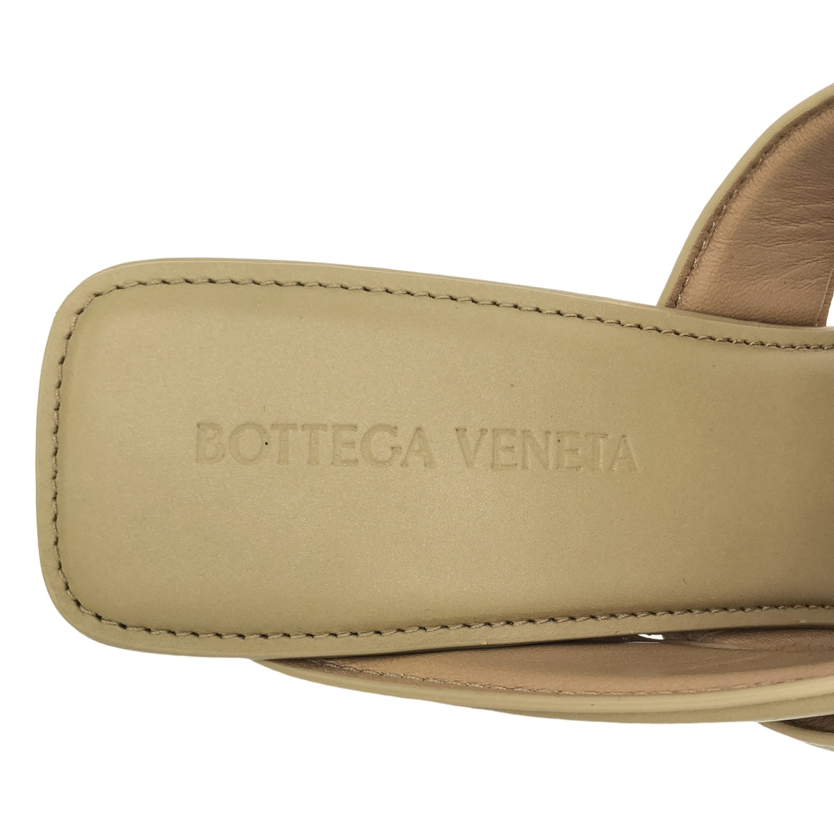 【美品】  BOTTEGA VENETA / ボッテガヴェネタ | LEATHER SANDAL / レザー ミュール サンダル | 36 1/2 | ベージュ | レディース