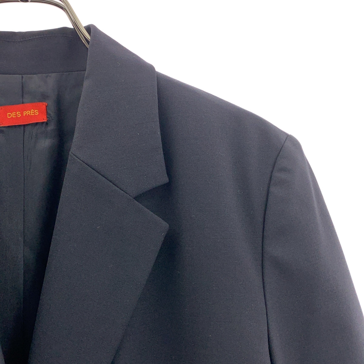 【美品】  DES PRES / デプレ | ウーステッドウール トロピカル ロングジャケット | 36 | ネイビー | レディース
