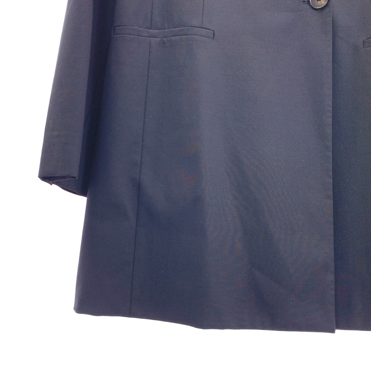 【美品】  DES PRES / デプレ | ウーステッドウール トロピカル ロングジャケット | 36 | ネイビー | レディース