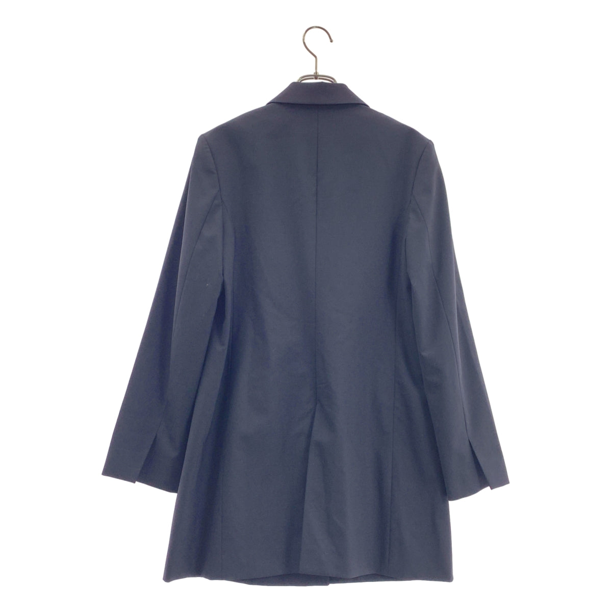 【美品】  DES PRES / デプレ | ウーステッドウール トロピカル ロングジャケット | 36 | ネイビー | レディース