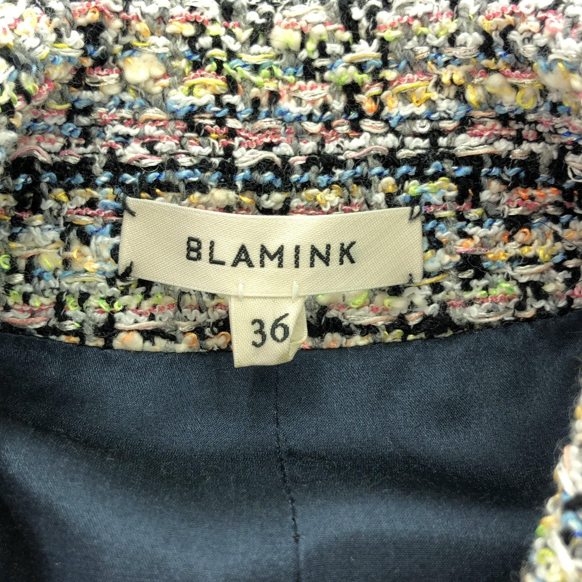 [Beautiful Condition] BLAMINK | RESORT Mixed Tweed Regular Collar Vest | Size 36 | Multicolor | Women's