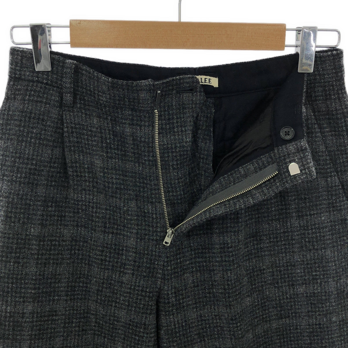 AURALEE / オーラリー | GLEN CHECK WIDE SLACKS ウール チェック ワイドスラックス パンツ | 0 | グレー | レディース