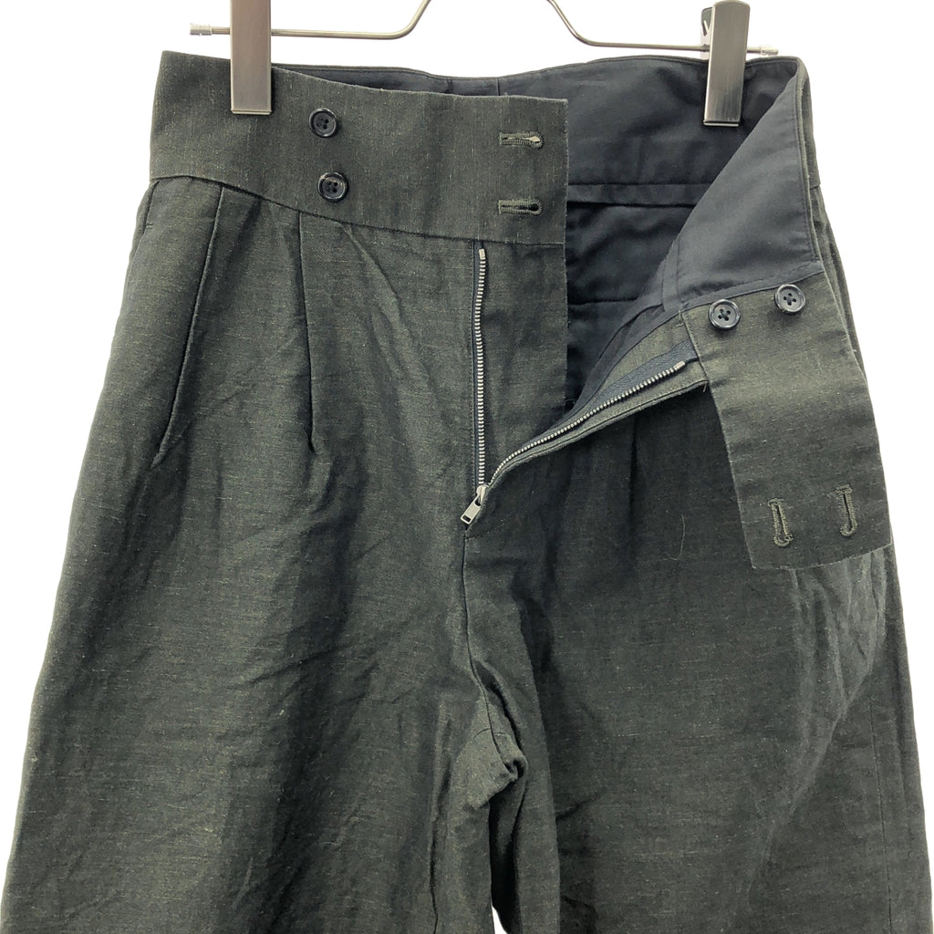 MARGARET HOWELL / マーガレットハウエル | WASHED LINEN COTTON リネン コットン 2タック トラウザー パンツ | 1 | カーキ系 | レディース