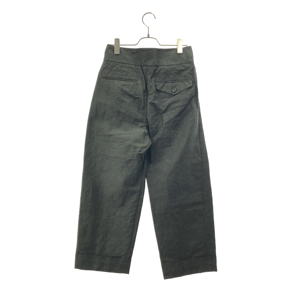 MARGARET HOWELL / マーガレットハウエル | WASHED LINEN COTTON リネン コットン 2タック トラウザー パンツ | 1 | カーキ系 | レディース