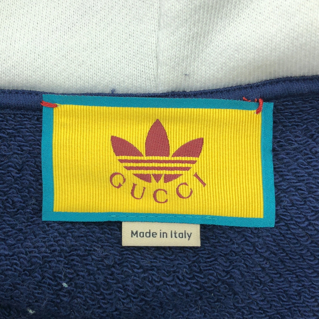 GUCCI / Gucci | x adidas / adidas 撞色棉質連帽衫 / Logo衛衣連帽衫 | M碼 | 綠/藏青/白 | 男款