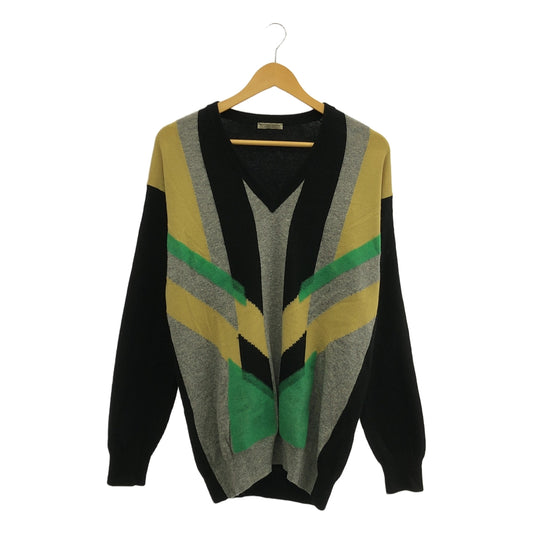 BOTTEGA VENETA | 2015AW | Tomas Mayer period / Wool geometric pattern V-neck knit | 46 | Men's