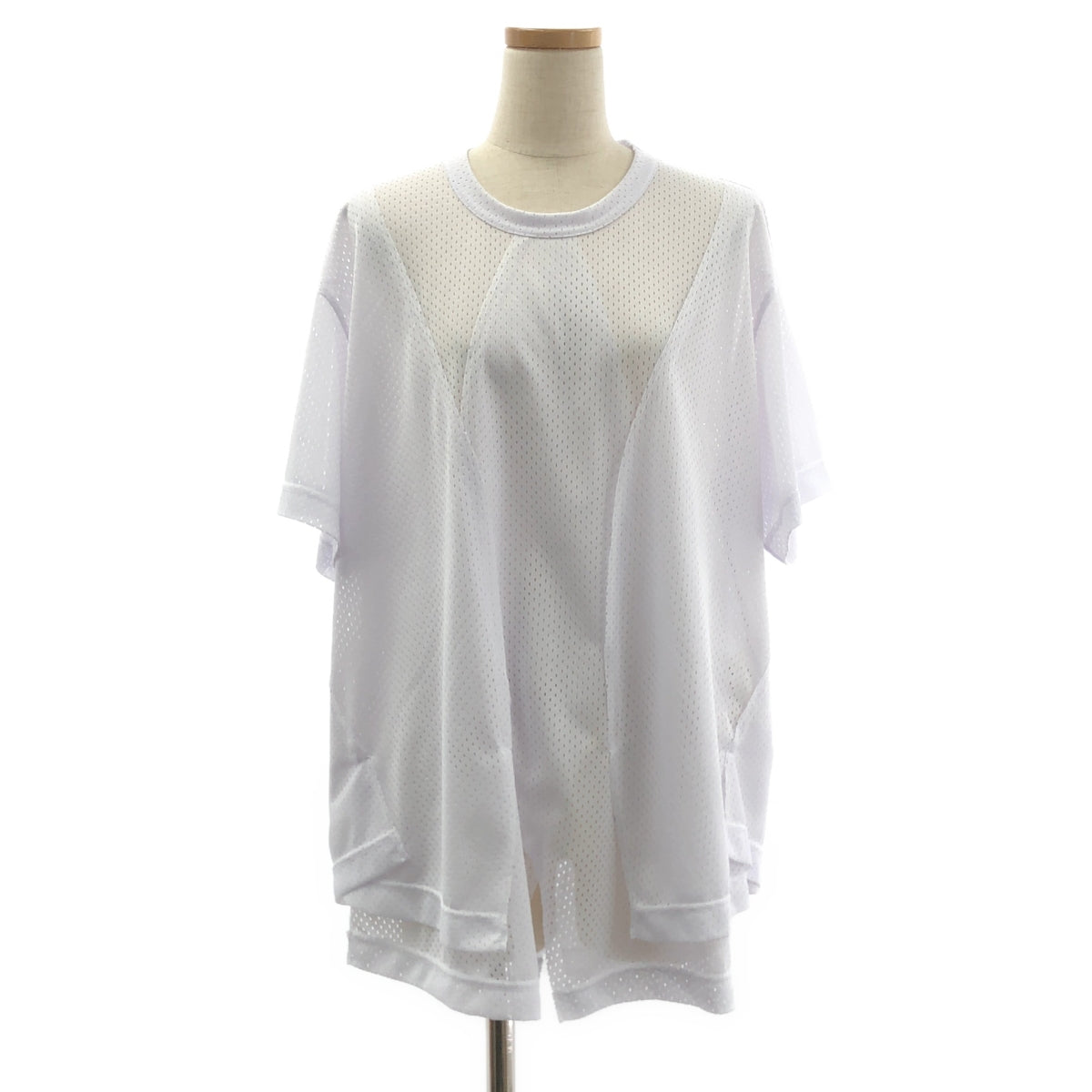 COMME des GARCONS HOMME PLUS / コムデギャルソンオムプリュス | 2024SS | ポリエステル 変形 メッシュ オーバーシルエット Tシャツ カットソー | XL | メンズ