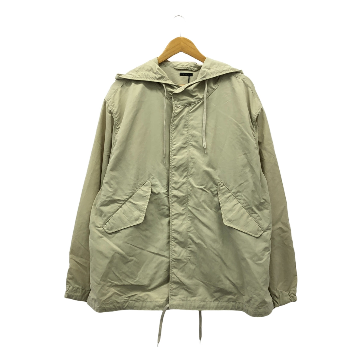 [全新] LENO | 短連帽外套 尼龍拉鍊外套 | 3 碼 | 米色 | 女款