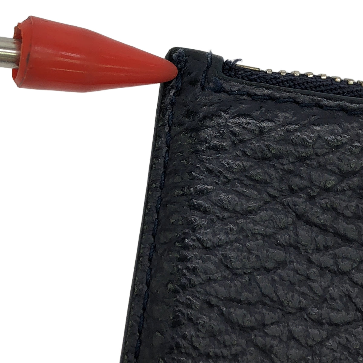 Maison Margiela / 메종 마르젤라 | 레인 가죽 카드 동전 케이스 미니 지갑 | 네이비 | 여성