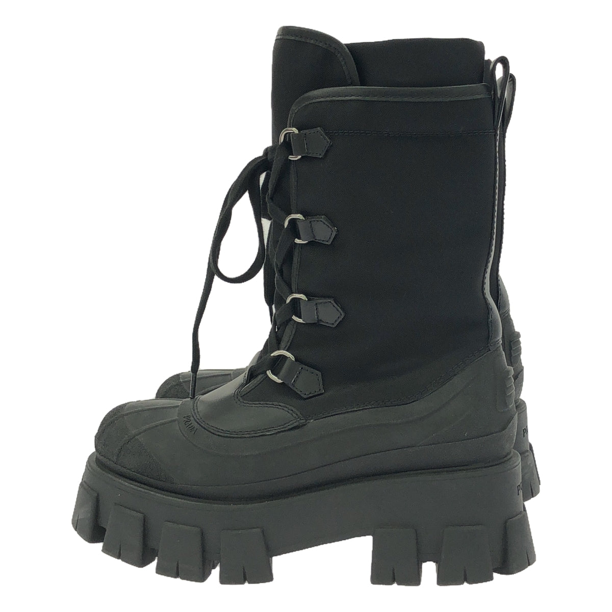 PRADA | Monolith Lace-up Boots | Size 37 | Black | Women's