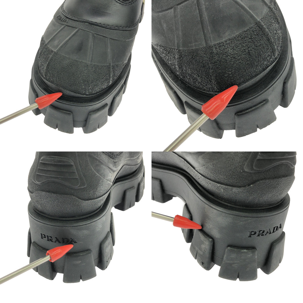 PRADA / 프라다 | 모노리스 레이스 업 부츠 | 37 | 블랙 | 여성