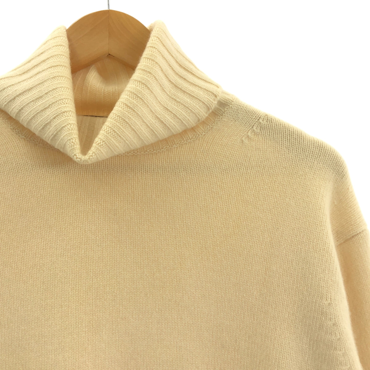 抽屜 | 7G 羊絨高領開衩針織衫 | 1 碼 | 米色 | 女款