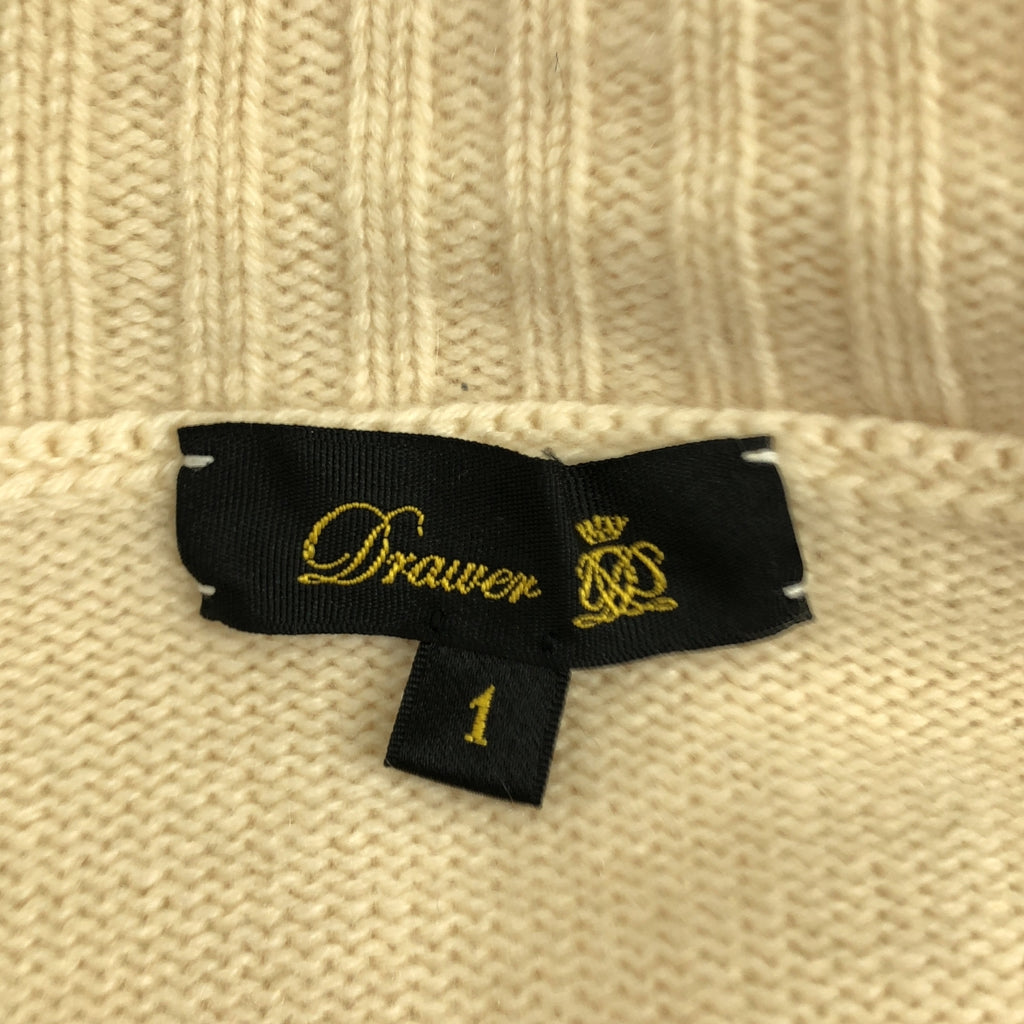 抽屜 | 7G 羊絨高領開衩針織衫 | 1 碼 | 米色 | 女款