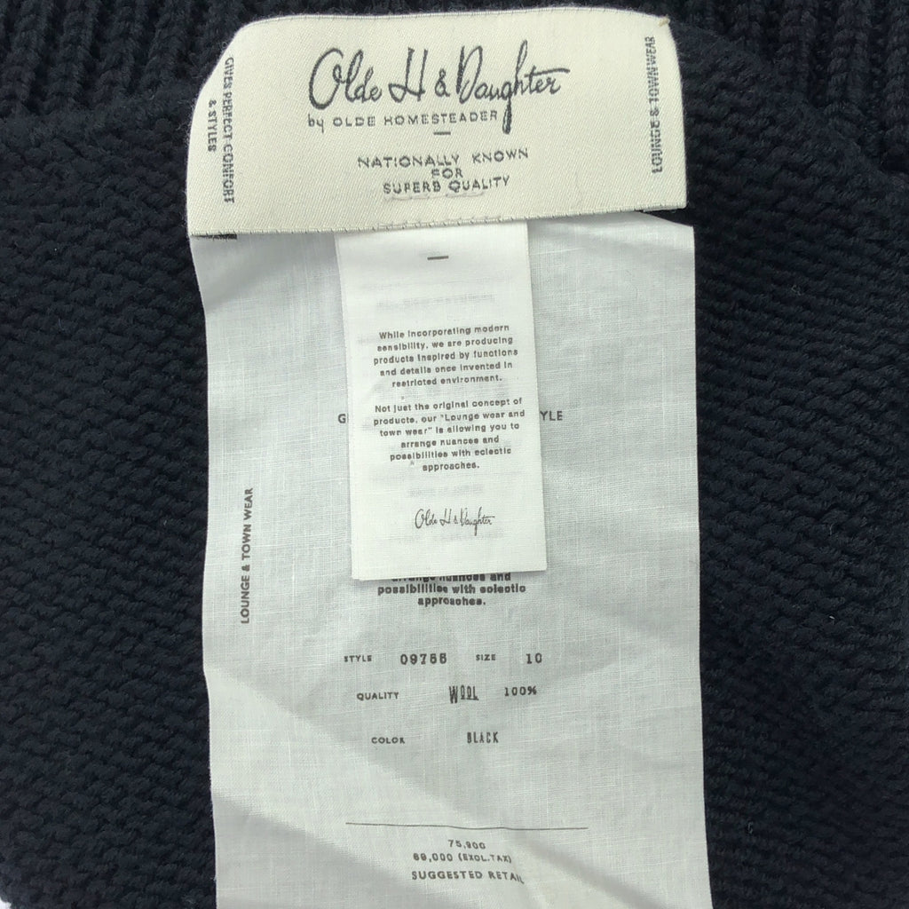 【美品】  Olde H & Daughter / オールドエイチアンドドーター | 2024AW | Ex. WOOSTED WOOL DRIVERS KNIT VEST ウーステッド ウール ドライバーズニット ベスト | 10 | ブラック | メンズ