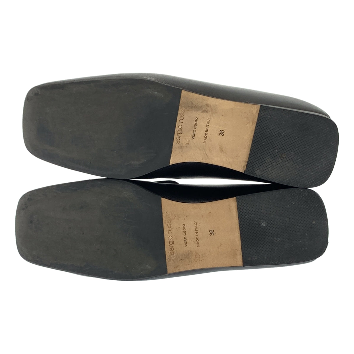 Sergio Rossi | SR1 | 皮革標誌牌方頭平底鞋 | 36碼 | 女款