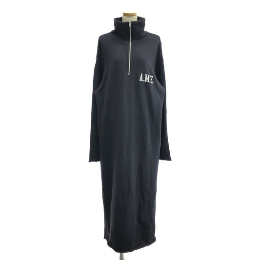 L'Appartement / 아파르트몬 | 2024SS | AMERICANA / 아메리카나 Half Zip Sweat Onepiece 스웨트 원피스 | F | 블랙 |
