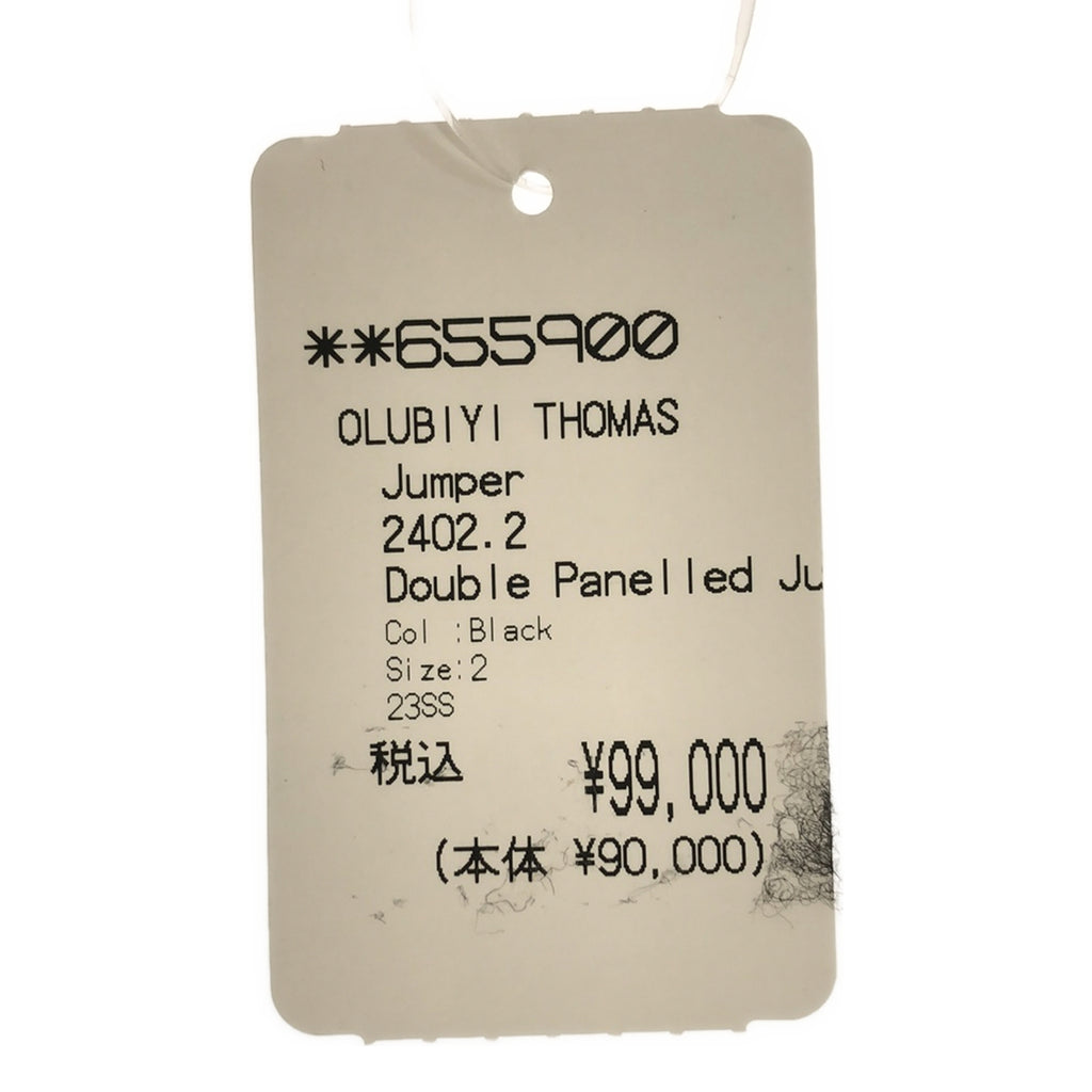 【新品】  OLUBIYI THOMAS / オルヴィトーマス | 2023SS | double panneled jumper パネル切替 クルーネックスウェット | 2 | ブラック | メンズ