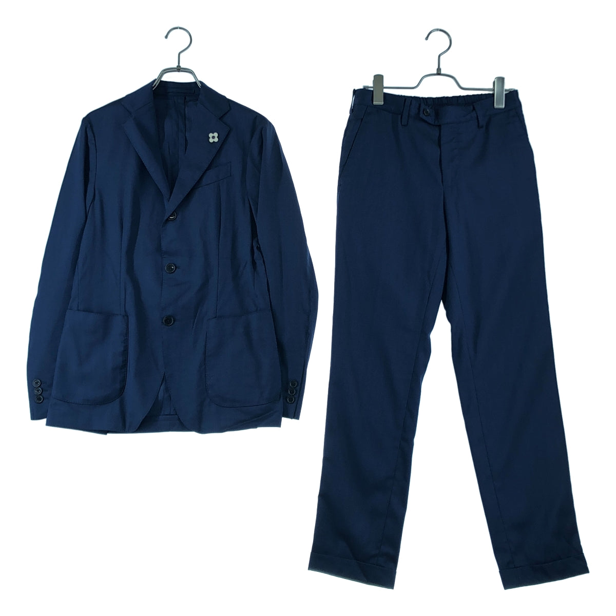 LARDINI / ラルディーニ | セットアップ ブートニエール 2B テーラードジャケット / バックウエストゴム パンツ / 収納ポーチ | 42 | メンズ