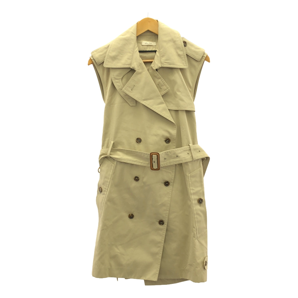 CELINE | Phoebe cotton gabardine sleeveless trench coat | Size 34 | Women's