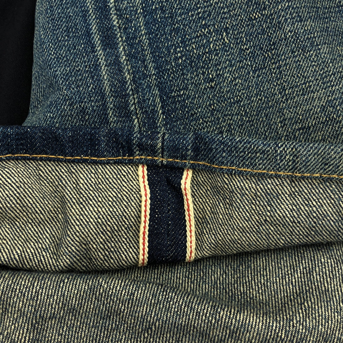 JUNYA WATANABE COMME des GARCONS / ジュンヤワタナベ | 2012SS | 異素材 切替 再構築  バックドッキング レザーパッチ セルビッチ デニム スカート | S | インディゴ/ダークネイビー | レディース