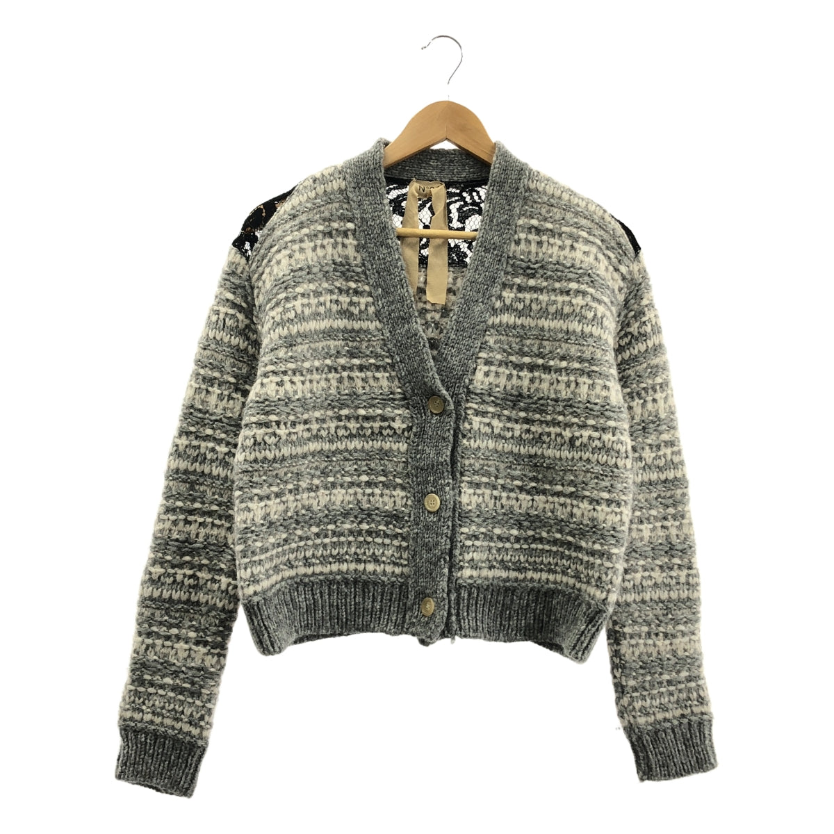 N°21 / ヌメロヴェントゥーノ | アルパカ レース 切替 カーディガン | XS | レディース