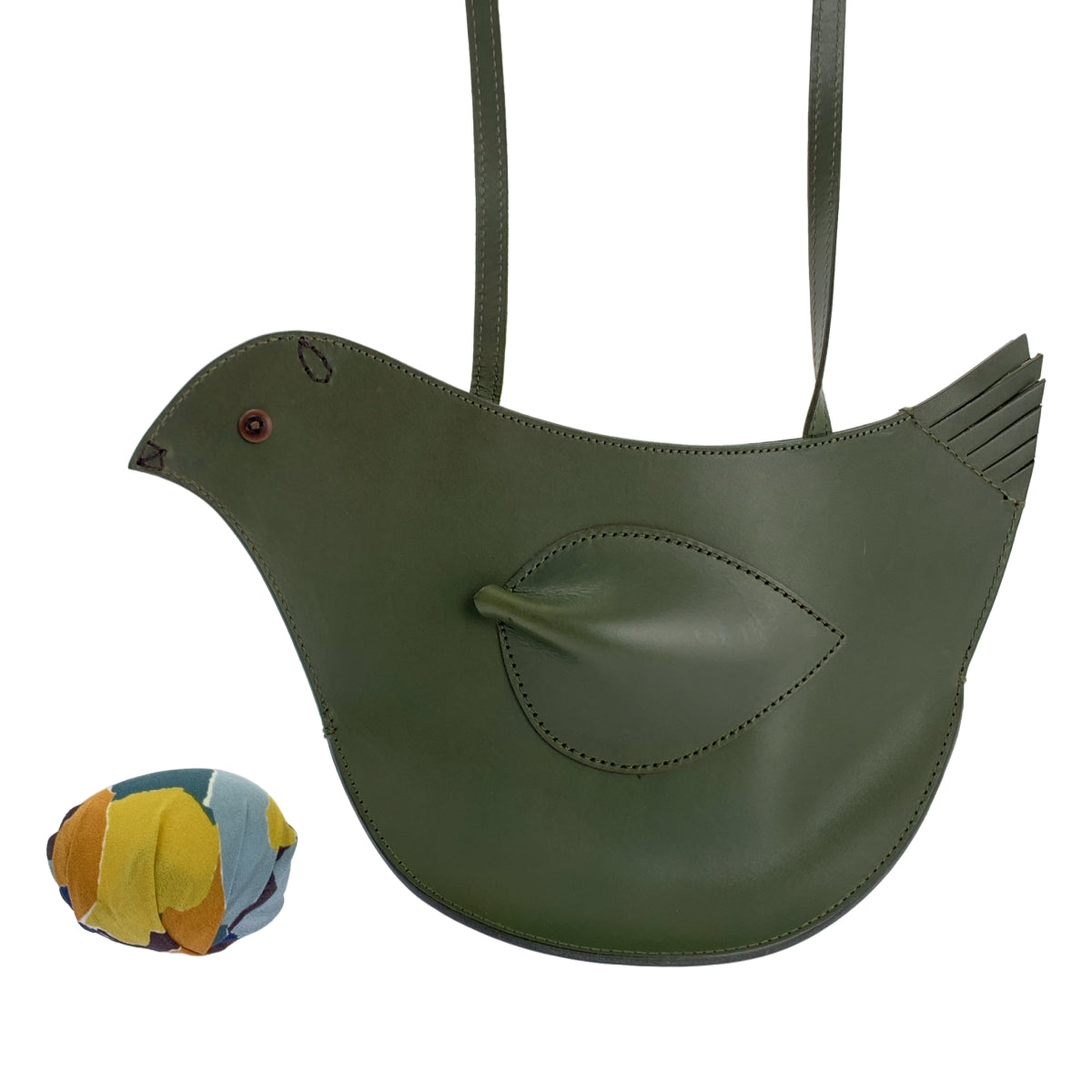 【美品】  mina perhonen / ミナペルホネン | tori bag レザー ショルダーバッグ | カーキ | レディース