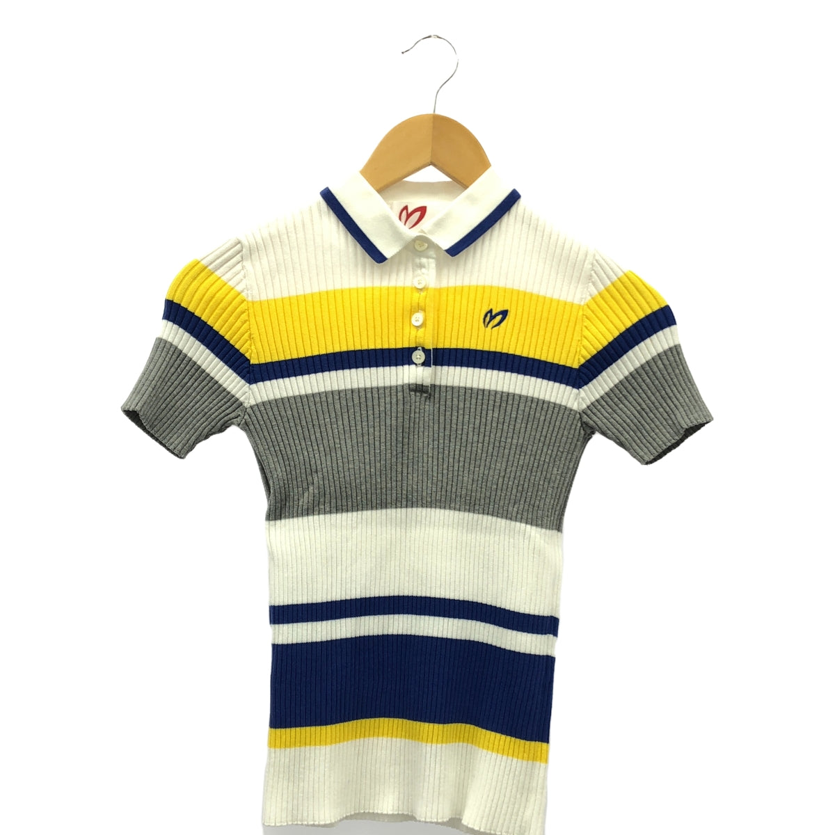 MASTER BUNNY EDITION  / マスターバニーエディション | コットン ロゴ リブ ニット ポロ | 0 | マルチカラー | レディース